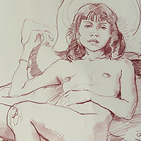 Sanguine Pencil Drawing